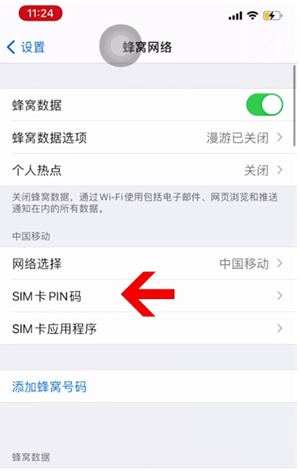 新巴尔虎左苹果14维修网分享如何给iPhone14的SIM卡设置密码 